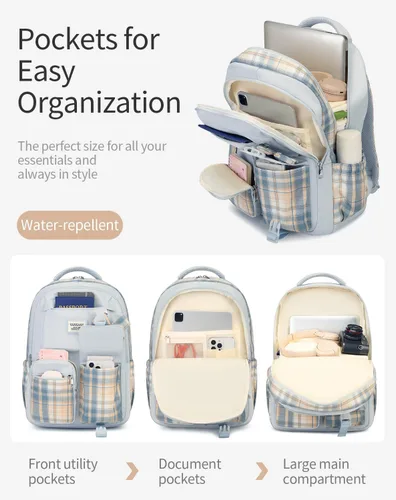 Miniatura 2 de Mochila escolar para niñas adolescentes, bonita bolsa para computadora portátil para escuela secundaria y universidad, mochila estudiantil Morral