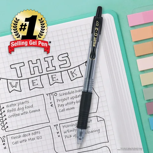 Miniatura 8 de Pilot G2 - Bolígrafos de gel premium, bolígrafos de rodillo de gel, punta fina 0.7 mm, colores surtidos, 10