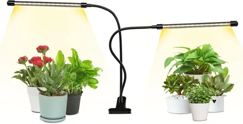 Miniatura 18 de iPower - Lámpara LED de crecimiento con espectro completo para plantas de interior, cuello de cisne ajustable, 2/3 modos de luz y 5/10 niveles rojo