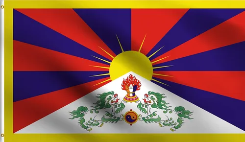 DMSE Bandera tibetana de león de nieve tibetano de 3 x 5 pies, 100 % poliéster, 100 % poliéster, resistente a los rayos UV (3 pies x 5 pies)