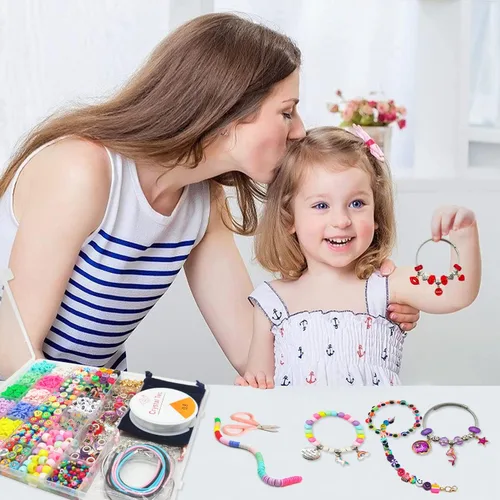 Miniatura 2 de leitait Kit de Fabricación de Pulseras de Juguetes para Niñas - Kit de Fabricación de Joyas con Dijes de 3000 Piezas, Rellenos para Canasta de 3000
