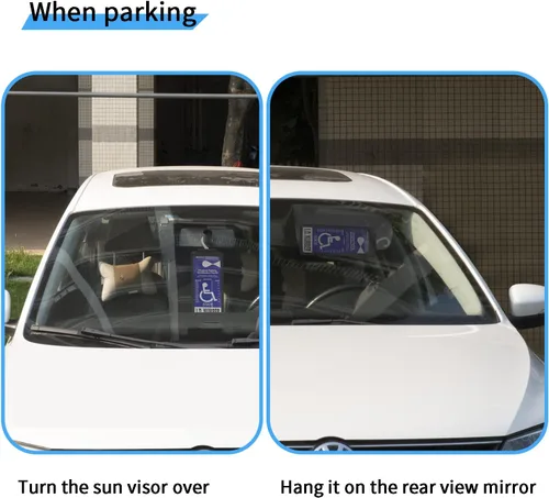 Miniatura 3 de Portaplacas portátil para discapacitados para auto - Protector ultra transparente para portaplacas de discapacitados con asa y funda - Portaplacas