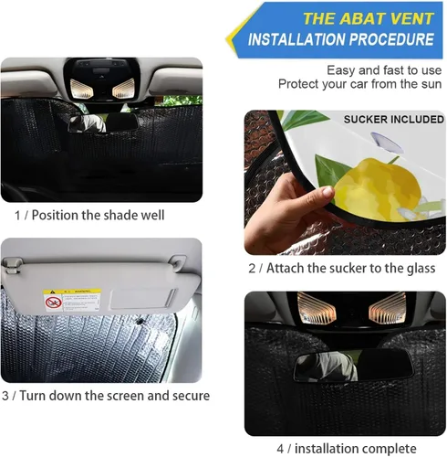 Miniatura 2 de Acuarela Limón Frutas Flores Flores Flores Parabrisas Coche Parabrisas Parasol Plegable Reflectante Bloquea los Rayos