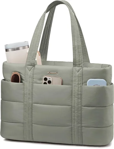 Miniatura 9 de LOVEVOOK: bolsa de mano para mujer, bolsa de trabajo grande acolchada para laptop, bolsa de viaje ligera con cremallera, regalos para mujer