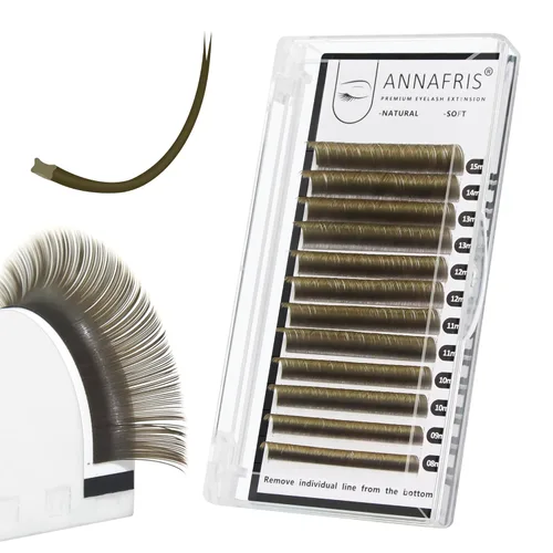 Miniatura 8 de Extensión de pestañas elipse planas, 0.008 in, rizo D, 0.315-0.591 in, natural, suave, negro mate, pestañas postizas individuales, puntas divididas