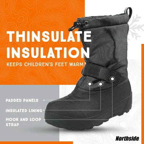 Miniatura 3 de Northside - Botas de nieve con aislamiento para niños pequeños y niños grandes