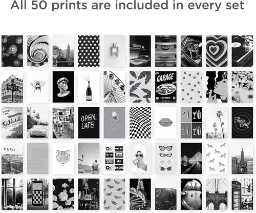 Miniatura 6 de Haus and Hues - Kit de collage en blanco y negro, kit de collage estético de pared, kit de collage de fotos para pared, decoración estética de pared