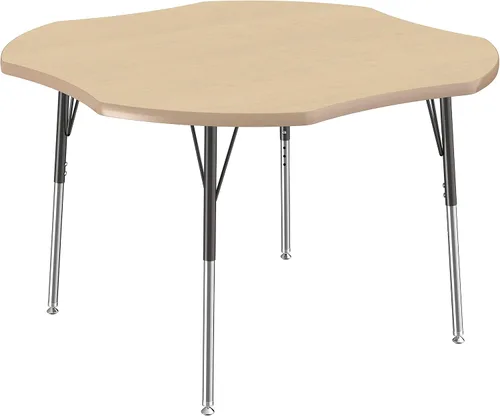 Miniatura 132 de FDP Clover Mesa de Actividades Escolar y de Oficina (48 x 48 pulgadas), patas estándar con deslizadores giratorios para entornos de asientos