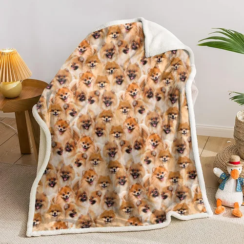 Miniatura 10 de AILONEN Pink Capybara Throw 47"x31" Fleece Sherpa Blanket, Lemon Ice Cream Cartoon Print Printed Throw Blanket, Sweet Room Theme