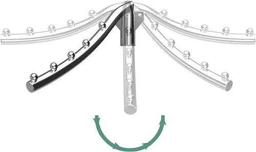 Miniatura 2 de Perchero plegable de pared para colgar ropa, soporte para brazo oscilante, ganchos de ropa de acero inoxidable, sistema de suspensión de ropa que