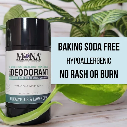 Miniatura 3 de MONA Brands - Desodorante natural para hombres sin aluminio, desodorante de magnesio hipoalergénico para pieles sensibles, absorbe el sudor,