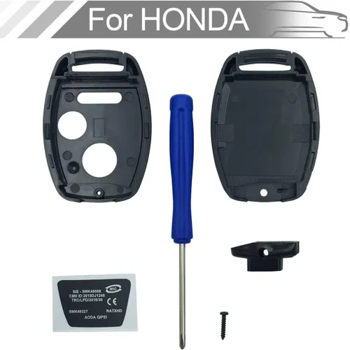 Miniatura 3 de Funda para llavero Honda CR-V Odyssey Accord Crosstour Civic CR-Z, repuesto de carcasa de llave remota sin llave con destornillador