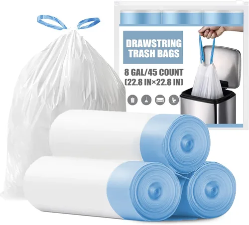 Miniatura 6 de Bolsas de basura pequeñas de 4 galones, bolsa de basura con cordón de 4 galones, bolsas de basura pequeñas de 4 galones sin desgarro, bolsas