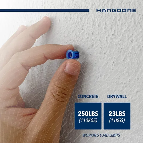 Miniatura 4 de Anclajes de pared acanalados #10-#12 de 1-1/4 pulgadas con tornillos, paquete de 100, azul, anclaje de plástico para paneles de yeso/hormigón