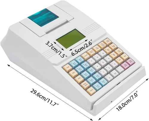 Miniatura 5 de Caja registradora electrónica de 40 teclas con cajón de efectivo, compatible con sistema antirrobo, múltiples funciones, cajas registradoras