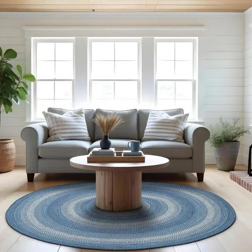 Miniatura 64 de Homespice Alfombras de Área Ovaladas Trenzadas de Yute Denim Azul de 8x10 pies para Sala de Estar, Dormitorio y Comedor. Apto para Mascotas. Estilos