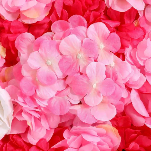 Miniatura 8 de Juego de paneles de pared de flores de seda artificial, telón de fondo de fiesta de boda, panel de pared floral de rosa de seda para ramo, Rosa