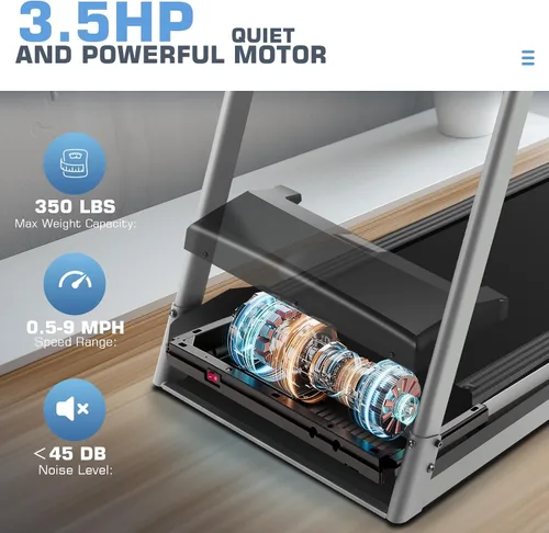 Miniatura 4 de Cintas de correr inclinadas para el hogar con pantalla de TV y WiFi, caminadora Walking Pad inteligente de 3.5 HP con inclinación, máquina de correr