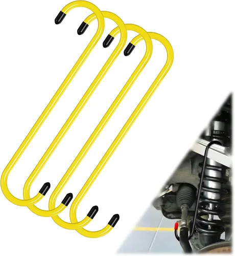 Miniatura 10 de 2 ganchos para pinzas de freno con puntas de goma, acero duradero, herramientas automotrices a prueba de óxido para frenado, eje, suspensión
