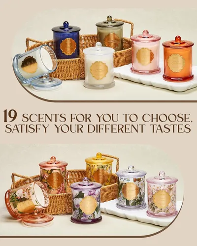 Miniatura 8 de M&SENSE Velas de rosas aromáticas para el hogar, velas de soja orgánicas, no tóxicas, sin hollín, vela en tarro grande de 12.7 onzas, 75 horas