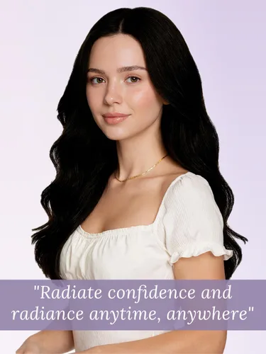 Miniatura 9 de Fshine Extensiones de cabello humano real con trama de mariposa, trama invisible sin costuras, 16 pulgadas negro azabache, 1.76 oz, 1.76 onzas