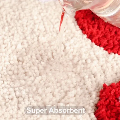 Miniatura 6 de Anybar Alfombras de Baño Beige Tapete de Baño de Cerezas Lindas Accesorios de Baño Coloridos, Alfombra de Flores Divertida Tapete de Piso