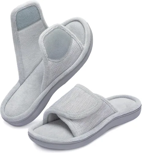 Miniatura 10 de RockDove - Pantuflas de espuma viscoelástica ajustables con envoltura para mujer