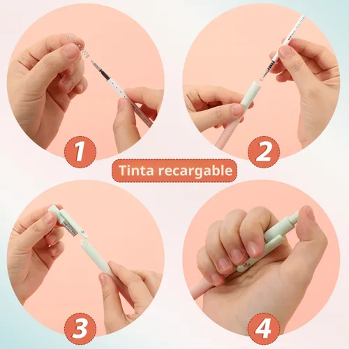 Miniatura 5 de FIOVER 10 bolígrafos de gel de tinta negra, punta media de 0.028 in, escritura suave, serie de alta gama, lindo bolígrafo para diario, tomar notas