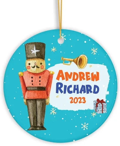 Miniatura 10 de Adorno de muñeco de nieve personalizado, muñeco de nieve de Papá Noel, adorno de Navidad con nombre personalizado, lindo adorno de muñeco de nieve