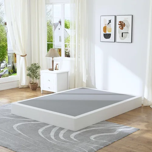 Miniatura 10 de HOBINCHE Somier de 3 pulgadas tamaño Queen de perfil bajo para cama Queen, base de colchón resistente, base de cama de metal, fácil montaje/sin