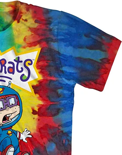 Miniatura 6 de Nickelodeon Camisa clásica Rewind para hombre - Rugrats, Ren & Stimpy y Hey Arnold Tie Dye