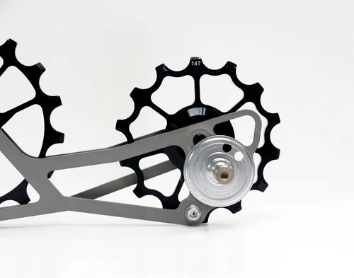 Miniatura 8 de OSPW - Jaula de sistema de polea de gran tamaño, compatible con SRAM eTap 11S, rodamientos sellados (negro)