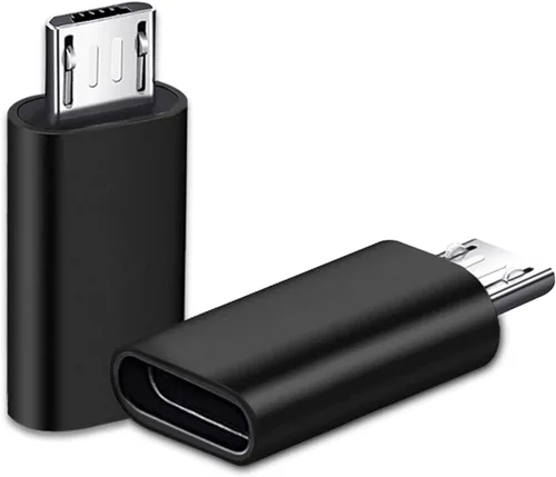 Adaptador USB C a Micro USB, paquete de 2, adaptador micro USB (macho) a USB C (hembra) compatible con Samsung Galaxy S7/S6/S5/S4/S3, Note 5/4/3,