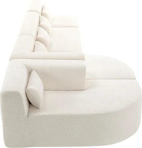 Miniatura 8 de P PURLOVE Sofá modular modular combinado, 4 sofás combinados, tapizado moderno con 2 tumbonas y 5 almohadas traseras para sala de estar, oficina