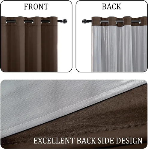 Miniatura 6 de DWCN Cortinas 100% opacas de 84 pulgadas de largo para dormitorio con forro negro, paneles de cortina de ventana de doble capa con aislamiento Azul