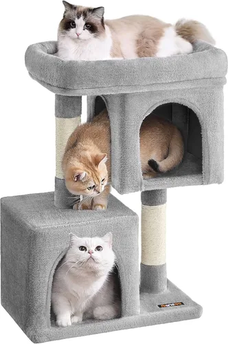Miniatura 10 de Feandrea Árbol para gatos, torre para gatos de 26.4 pulgadas, condominio de felpa para gatitos de hasta 7 libras, percha grande, 2 cuevas, poste