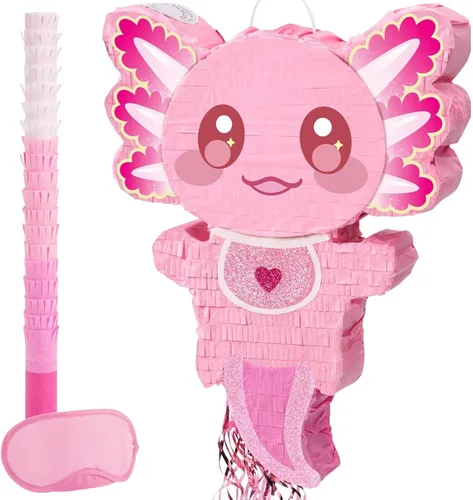 Miniatura 84 de Piñata plegable de unicornio, suministros para fiesta de cumpleaños, piñata extensible con bate y flecos, decoración de fiesta temática, piñatas
