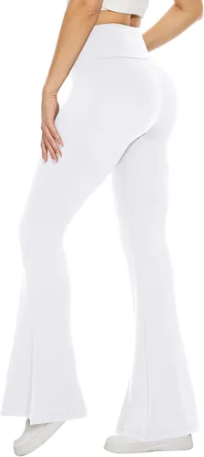 Miniatura 67 de TNNZEET Leggings acampanados negros para mujer, pantalones de yoga cruzados con bolsillos, corte de bota, leggings acampanados