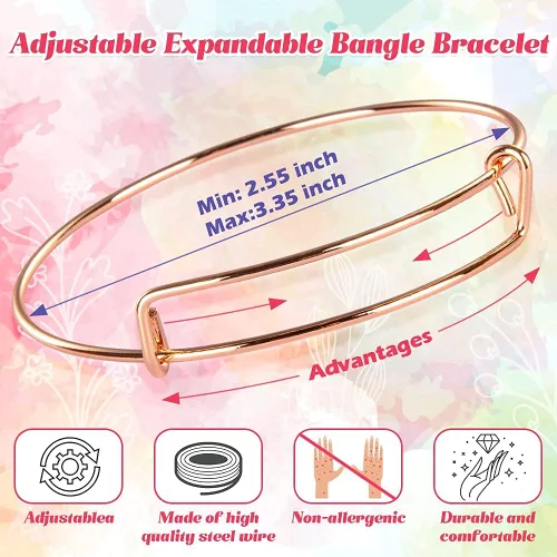 Miniatura 5 de Sofier Kit de fabricación de pulseras de 542 piezas, kit de fabricación de joyas y suministros expandibles, pulseras con dijes, juego de alicates
