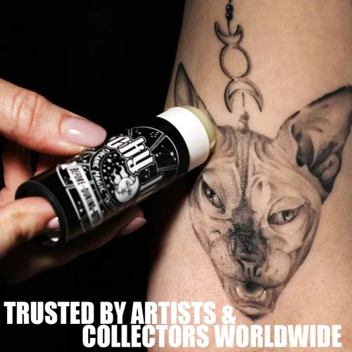 Miniatura 5 de LuckyLuna Tubo orgánico de cuidado posterior del tatuaje, hidratante de tatuaje para la longevidad del color, orgánico totalmente natural, loción