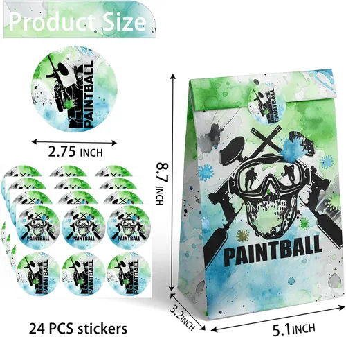 Miniatura 3 de Bolsas de paintball para fiesta, bolsas de paintball, regalos de fiesta de paintball para niños, suministros de fiesta de cumpleaños