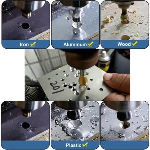 Miniatura 2 de 4pcs titanio recubierto avellanado chaflán herramienta desbarbado herramienta conjunto metal madera brocas Zhongbo negocio