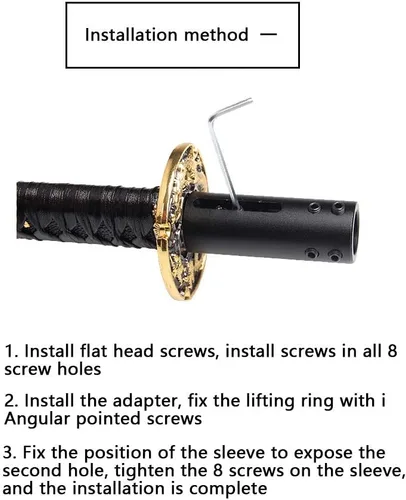 Miniatura 5 de Katana - Pomo de palanca de cambios automática para bloqueo y botón de transmisión automática, espada samurái, palanca de cambios individual