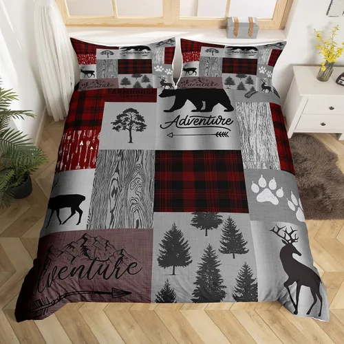 Miniatura 14 de Juego de funda de edredón para niños con diseño de gato lindo, tamaño individual, juego de ropa de cama con hojas de flores, luna, noche y cielo