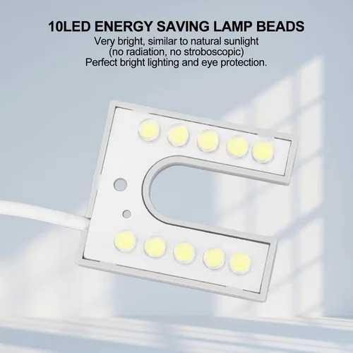 Miniatura 5 de Luz para máquina de coser, brillante lámpara de cuello de cisne flexible de 10 LED con base magnética para máquinas de coser y bancos de trabajo