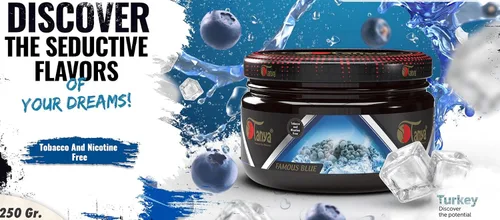 Miniatura 2 de Mezcla de sabores de shisha hookah 100% sin nicotina y tabaco, sabores orgánicos de shisha, deliciosos sabores de frutas (azul familiar)
