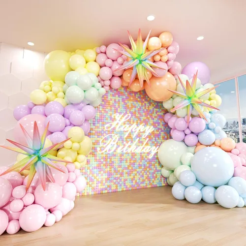Miniatura 11 de Kit de Arco de Globos Azul ADOINBY, kit de 152 piezas de globos cromados macarrón azul marino y estrellas, kit de globos de diferentes tamaños