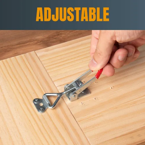 Miniatura 2 de POWERTEC Abrazadera de palanca de 8 unidades, capacidad de sujeción de 220 libras, pestillo de acción ajustable 4001 para ahumador, caja