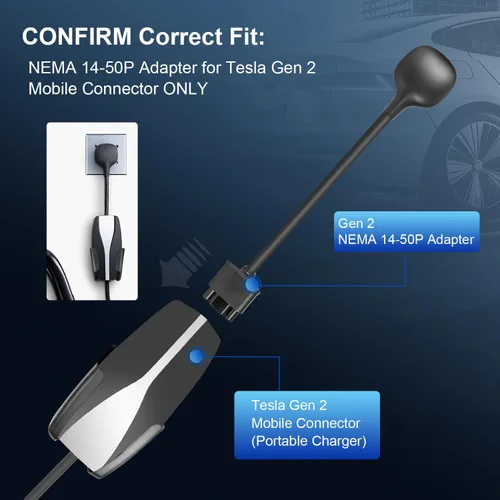 Miniatura 3 de ENA Adaptador NEMA 14-50 compatible con Tesla Gen 2 Cargador portátil portátil para Tesla Mobile Charger a NEMA 14-50 240V Outlet a 32 Amp