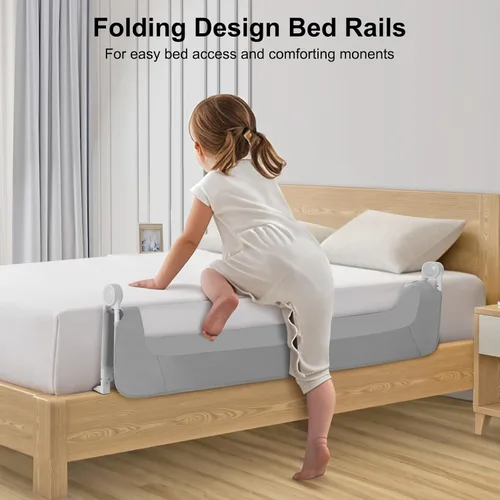 Miniatura 2 de Riel de cama para niños pequeños, rieles para camas infantiles abatibles para cama individual, matrimonial, Queen, King, litera, protector de riel
